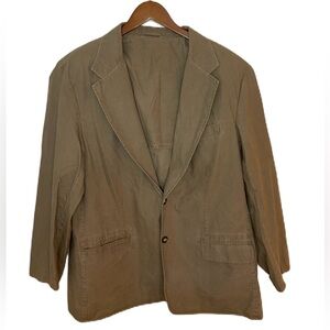 Vintage L.L. Bean Men’s Blazer Jacket Size 46 Tan 100% Cotton Safari Field